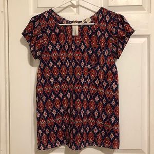 Japna brand women’s patterned blouse, small, EUC